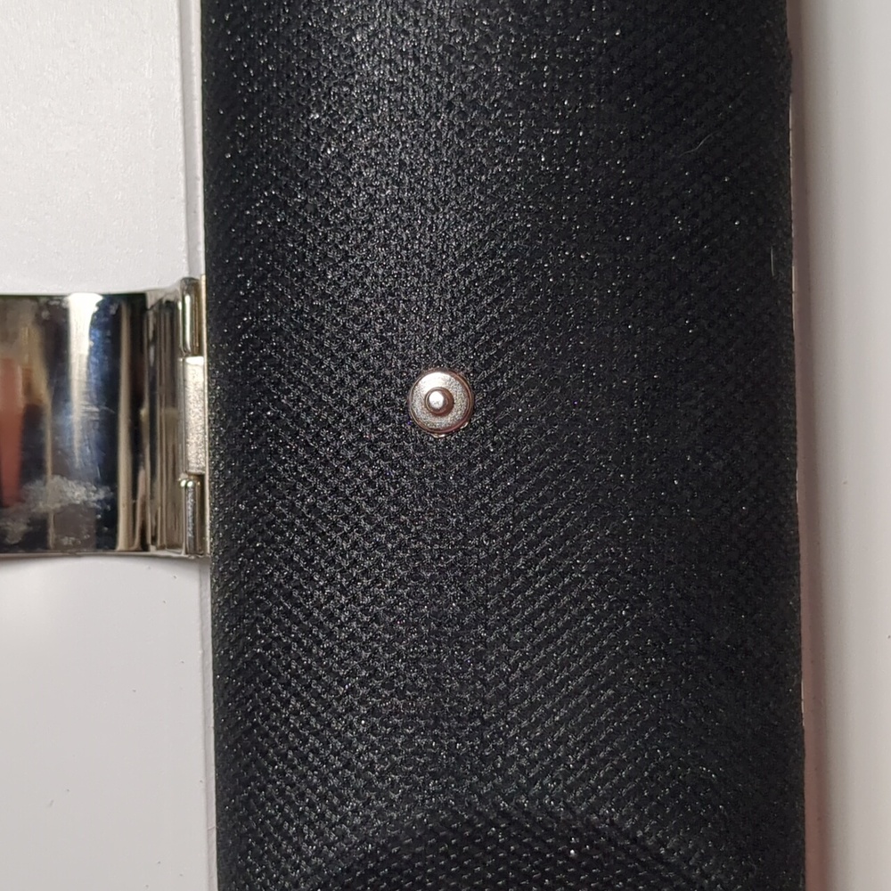 Orly Black Shiny Clutch With Rhinestone Clasp - Picture 5 of 5